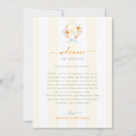 Stripes Wedding Welcome Letter Itinerary Card 招待状
