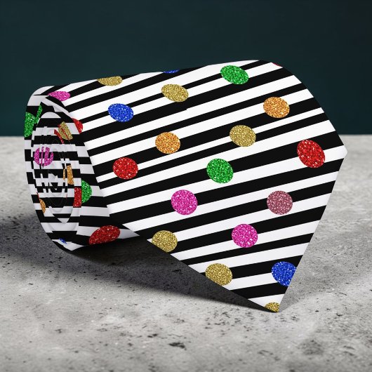 Stripes with Colorful Circles Necktie ネクタイ