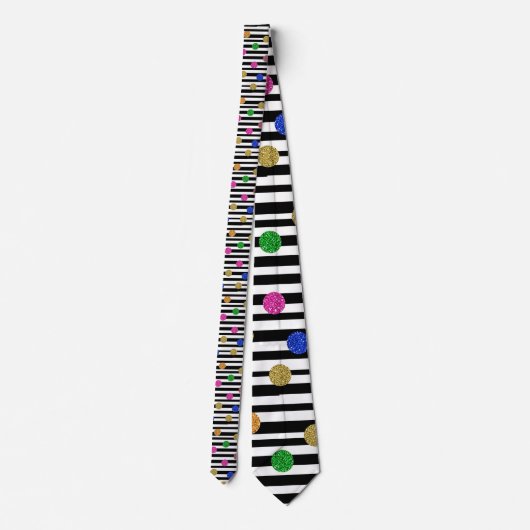 Stripes with Colorful Circles Necktie ネクタイ (裏面)