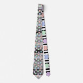 Stripes with Pastel Colorful Circles Necktie ネクタイ (正面)