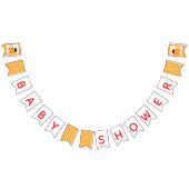 Stripeyオレンジ小さいモンスターのベビーシャワー バンティングフラッグ (全)