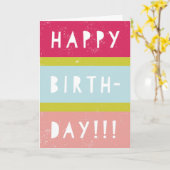 stripey及び幸せ カード (黄色い花)