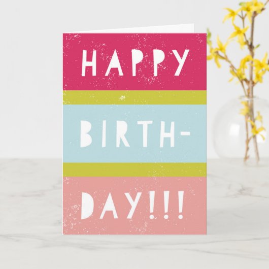 stripey及び幸せ カード (黄色い花)