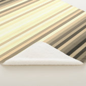 Stripey Sepia Sherpaブランケット60インチx 80インチ シェルパブランケット (3/4)