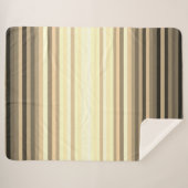 Stripey Sepia Sherpaブランケット60インチx 80インチ シェルパブランケット (正面(横))