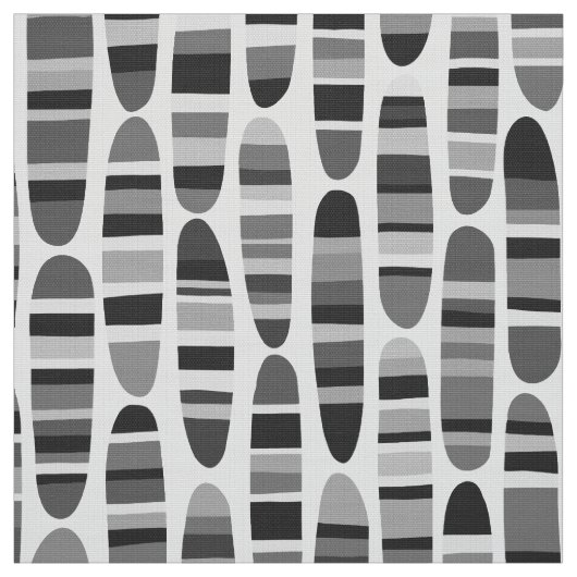 Stripey Strokes 120123 - 黒と白 ファブリック (見本)