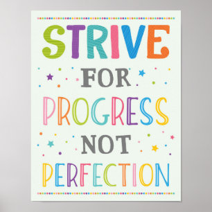 Strive For Progress Not Perfection Growth Mindset ポスター