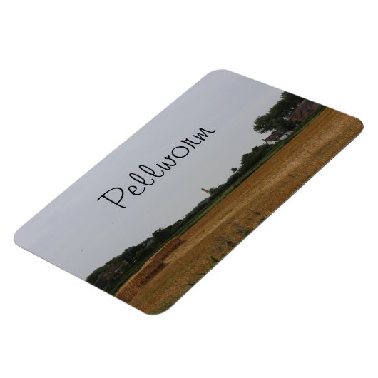 Strohballen Erntezeit auf Pellworm マグネット (左側)