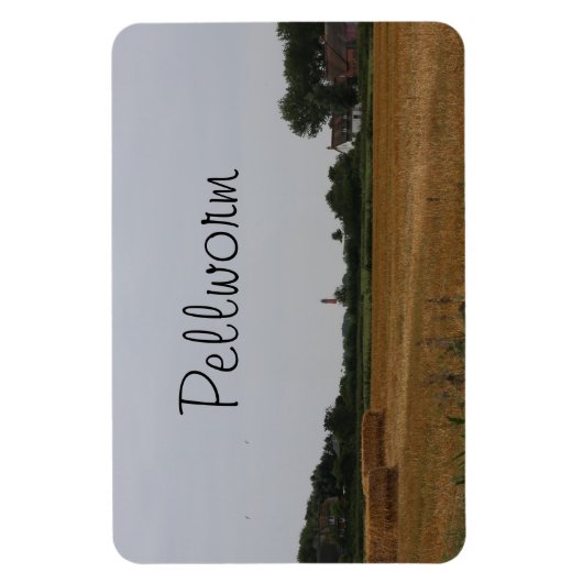 Strohballen Erntezeit auf Pellworm マグネット (縦)