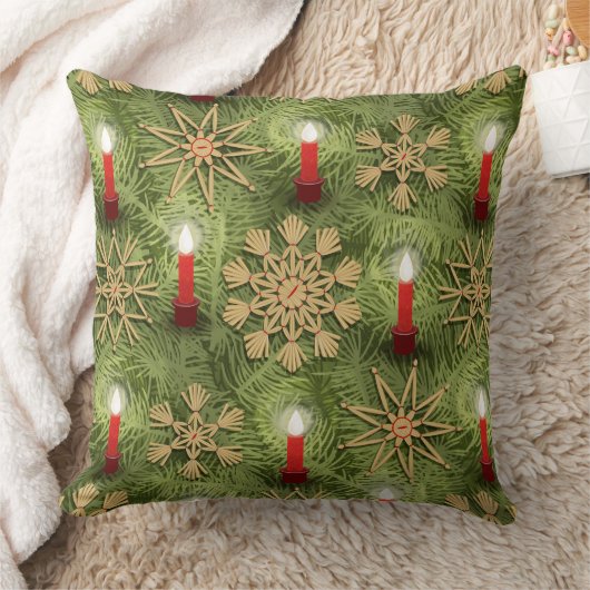 Strohsterne and Candles クッション (ブランケット)