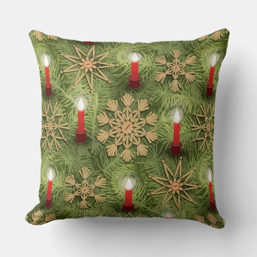 Strohsterne and Candles クッション (正面)