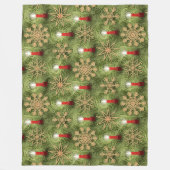 Strohsterne and Candles フリースブランケット (正面)