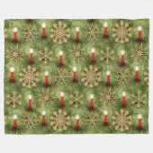 Strohsterne and Candles フリースブランケット (正面(横))