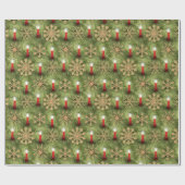 Strohsterne and Candles ラッピングペーパー (フラット)