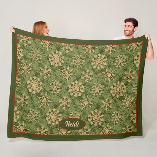 Strohsterne on Pine Tree フリースブランケット (インサイチュ)