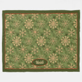 Strohsterne on Pine Tree フリースブランケット (正面(横))