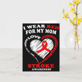 Stroke Awareness - I Wear Red For My Mom カード (黄色い花)