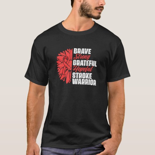 Stroke Warrior Stroke Survivor Red Ribbon Stroke A Tシャツ (正面)