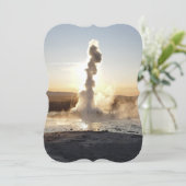 Strokkur Geyserの噴火,アイスランドのノートカード サンキューカード (スタンド正面)