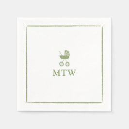 Stroller Monogram Napkins Baby Shower スタンダードカクテルナプキン