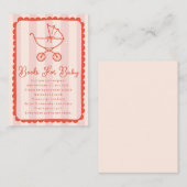 Stroller Scalloped Pink Baby Shower Books For Baby エンクロージャーカード (正面/裏面)