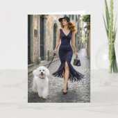 Strolling Italy, Poodle Blank Card カード (正面)