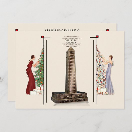 Stromのエンジニアリングのクリスマスのパーティの招待状 招待状 (正面/裏面)