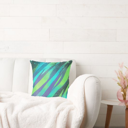 Strömende Farbwogen im Neonlicht クッション (ソファ)
