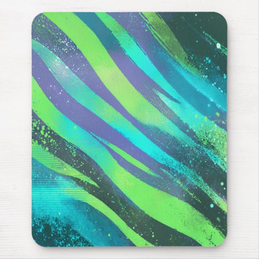 Strömende Farbwogen im Neonlicht マウスパッド (正面)