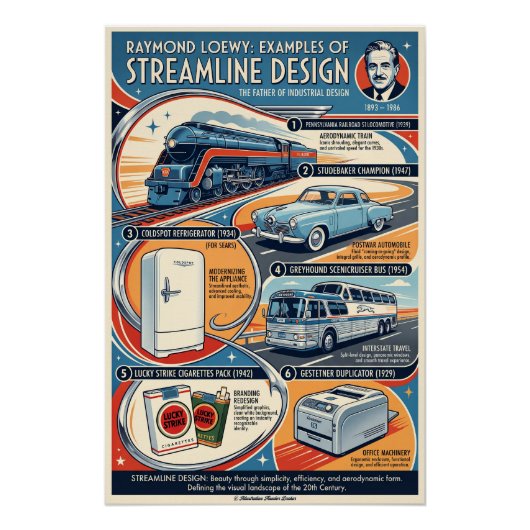 Stromlinien-Design von Raymond Loewy ポスター (正面)