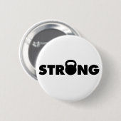 STRONG – ケトルベルトレーニング やる気を起こさせる 缶バッジ (正面&裏面)