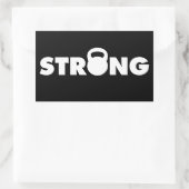STRONG – ケトルベルトレーニング やる気を起こさせる 長方形シール (バッグ)