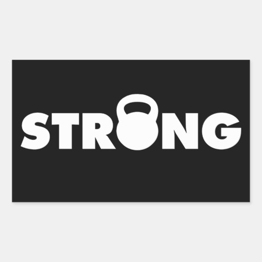 STRONG – ケトルベルトレーニング やる気を起こさせる 長方形シール (正面)