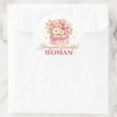 Strong and beautiful women ラウンドシール (バッグ)