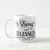 Strong and Blessed Inspirational Coffee Mug コーヒーマグカップ (左)