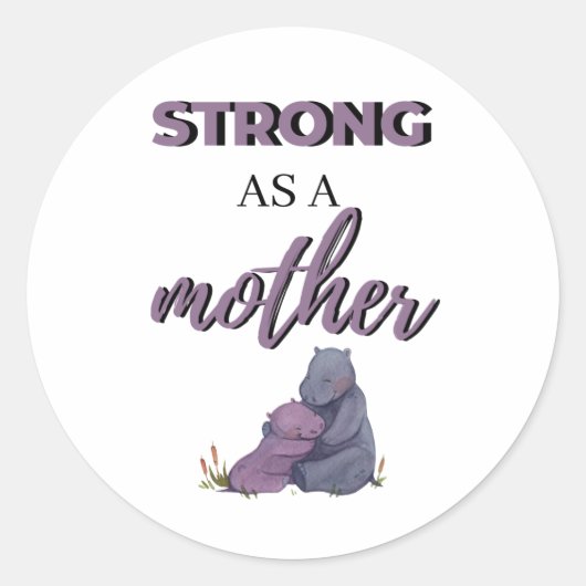 Strong As A Mother black ラウンドシール (正面)