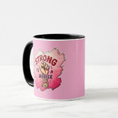 Strong as a Mother – Floral Empowerment Art マグカップ (正面左)