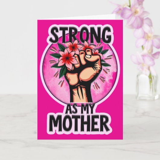 Strong as My Mother – Inspirational Mom Design カード (蘭)