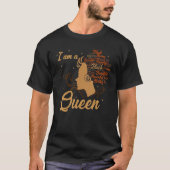 Strong Black I'm a Queen African American Afro BLM Tシャツ (正面)