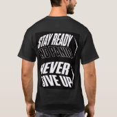 strong body strong mind stay ready no panic  tシャツ (裏面)