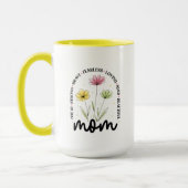 Strong Brave Fearless Wildflower Floral Mom マグカップ (左)