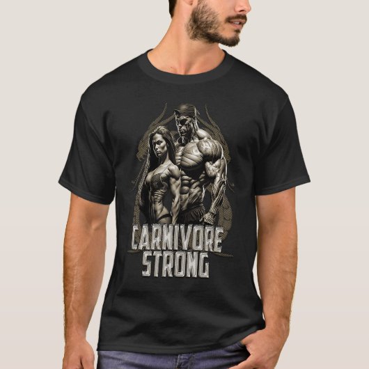 Strong Carnivore Couple in the Gym Tシャツ (正面)