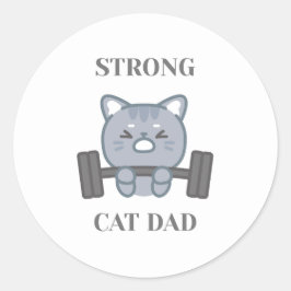 Strong Cat Dad ラウンドシール