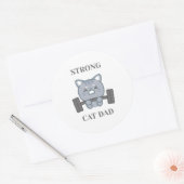 Strong Cat Dad ラウンドシール (封筒)