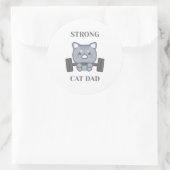 Strong Cat Dad ラウンドシール (バッグ)