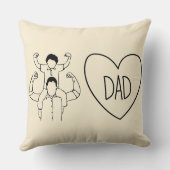 Strong Dad Shoulder Ride Heart Outline クッション (裏面)