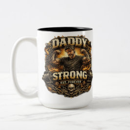 Strong Dad Vintage Gym Father Coffee Mug Funny Fat ツートーンマグカップ