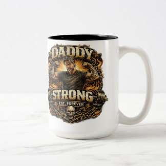 Strong Dad Vintage Gym Father Coffee Mug Funny Fat ツートーンマグカップ