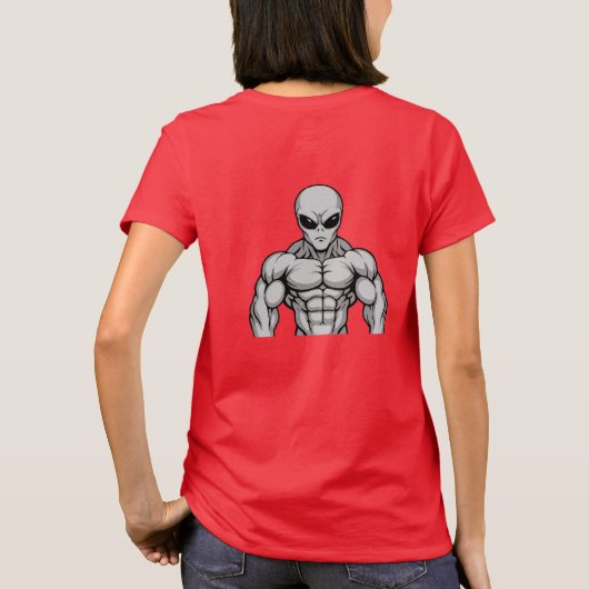 Strong Enough to Invade — Buff Grey Alien Tシャツ (裏面)