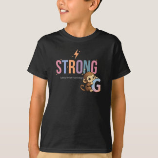 Strong Even on the Hard Days Cute Monkey Motivatio Tシャツ